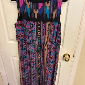 Emma & Michele Blue Purple Sleeveless Maxi Sundress